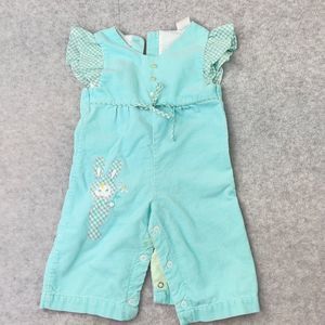 Vintage Jumper Blue Baby 12 months Applique STAINED